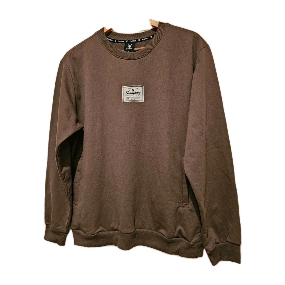 Playboy Crewneck w/ Pockets Brown Sz M New w/tags